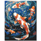 Painting by Numbers Koi Fish in The Pond